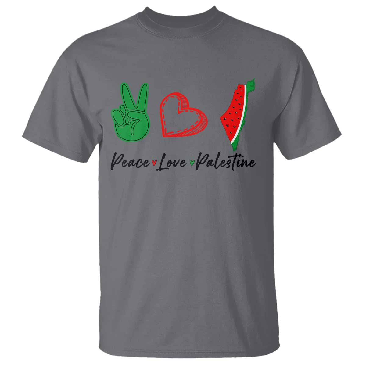 Peace Love Palestine T Shirt Gaza Palestinian Flag - Wonder Print Shop