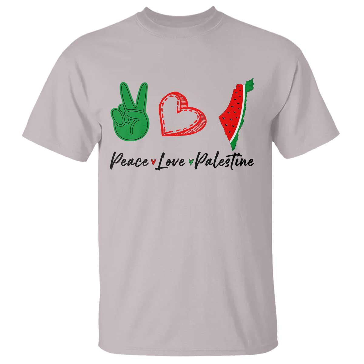 Peace Love Palestine T Shirt Gaza Palestinian Flag - Wonder Print Shop