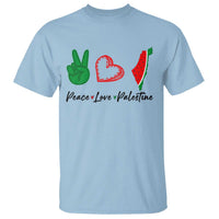 Peace Love Palestine T Shirt Gaza Palestinian Flag - Wonder Print Shop
