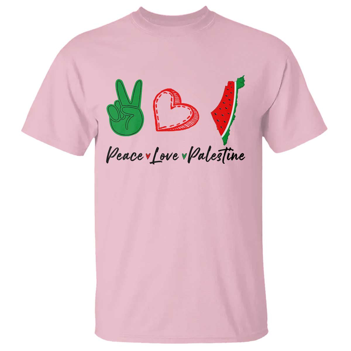 Peace Love Palestine T Shirt Gaza Palestinian Flag - Wonder Print Shop