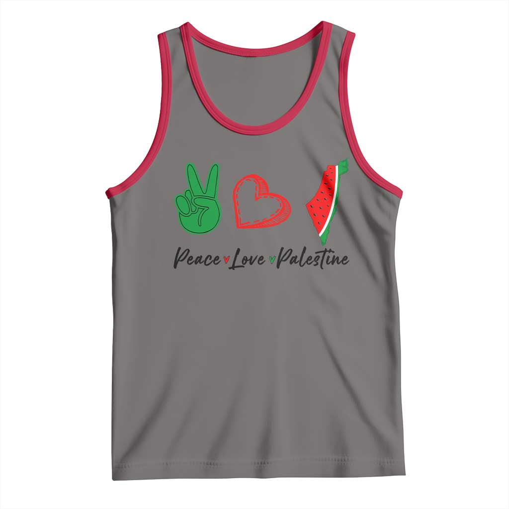 Peace Love Palestine Tank Top Gaza Palestinian Flag - Wonder Print Shop