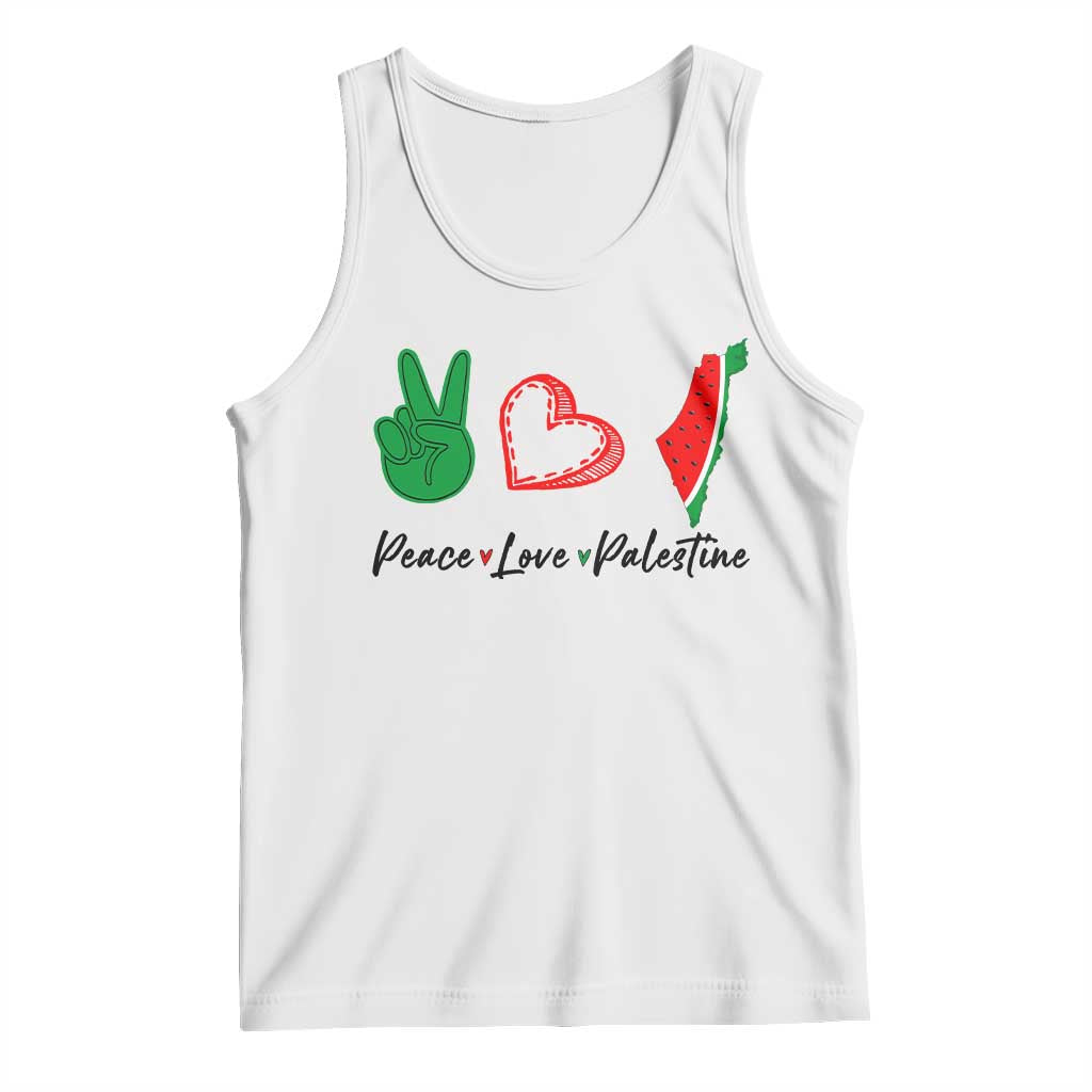 Peace Love Palestine Tank Top Gaza Palestinian Flag - Wonder Print Shop