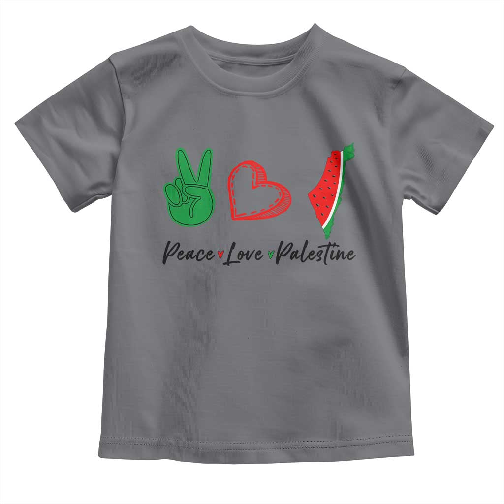 Peace Love Palestine Toddler T Shirt Gaza Palestinian Flag - Wonder Print Shop