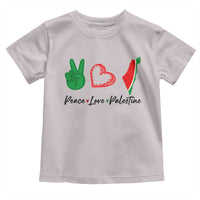 Peace Love Palestine Toddler T Shirt Gaza Palestinian Flag - Wonder Print Shop
