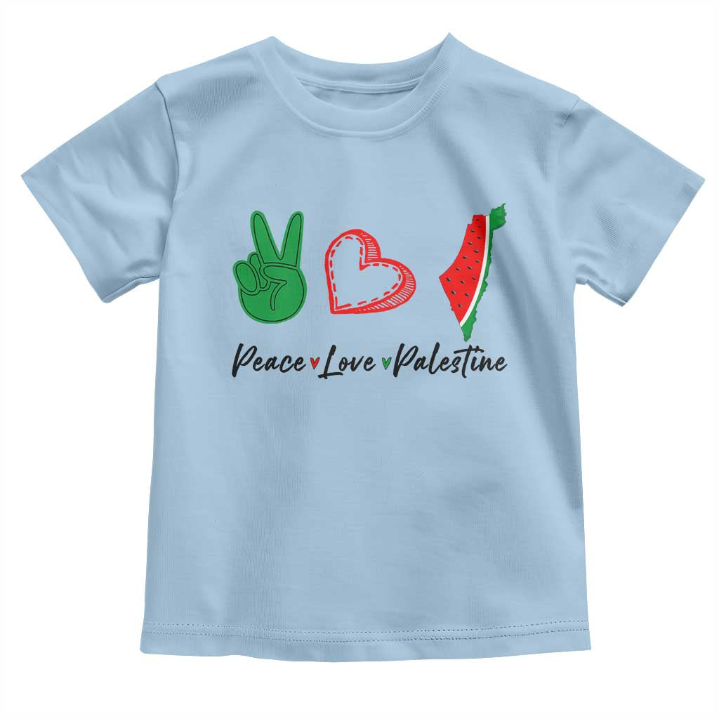 Peace Love Palestine Toddler T Shirt Gaza Palestinian Flag - Wonder Print Shop