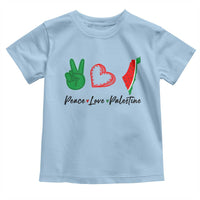Peace Love Palestine Toddler T Shirt Gaza Palestinian Flag - Wonder Print Shop