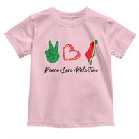Peace Love Palestine Toddler T Shirt Gaza Palestinian Flag - Wonder Print Shop