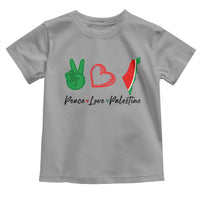 Peace Love Palestine Toddler T Shirt Gaza Palestinian Flag - Wonder Print Shop