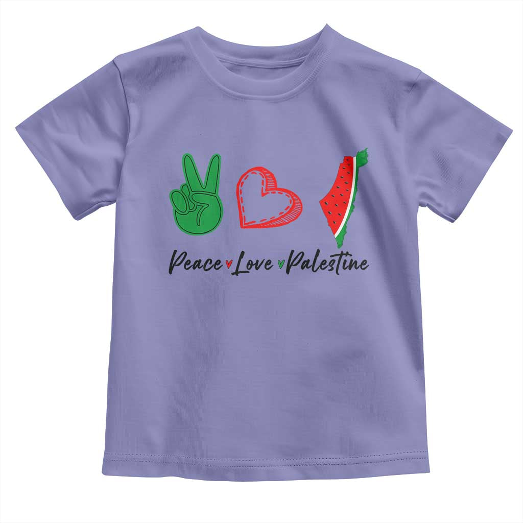 Peace Love Palestine Toddler T Shirt Gaza Palestinian Flag - Wonder Print Shop