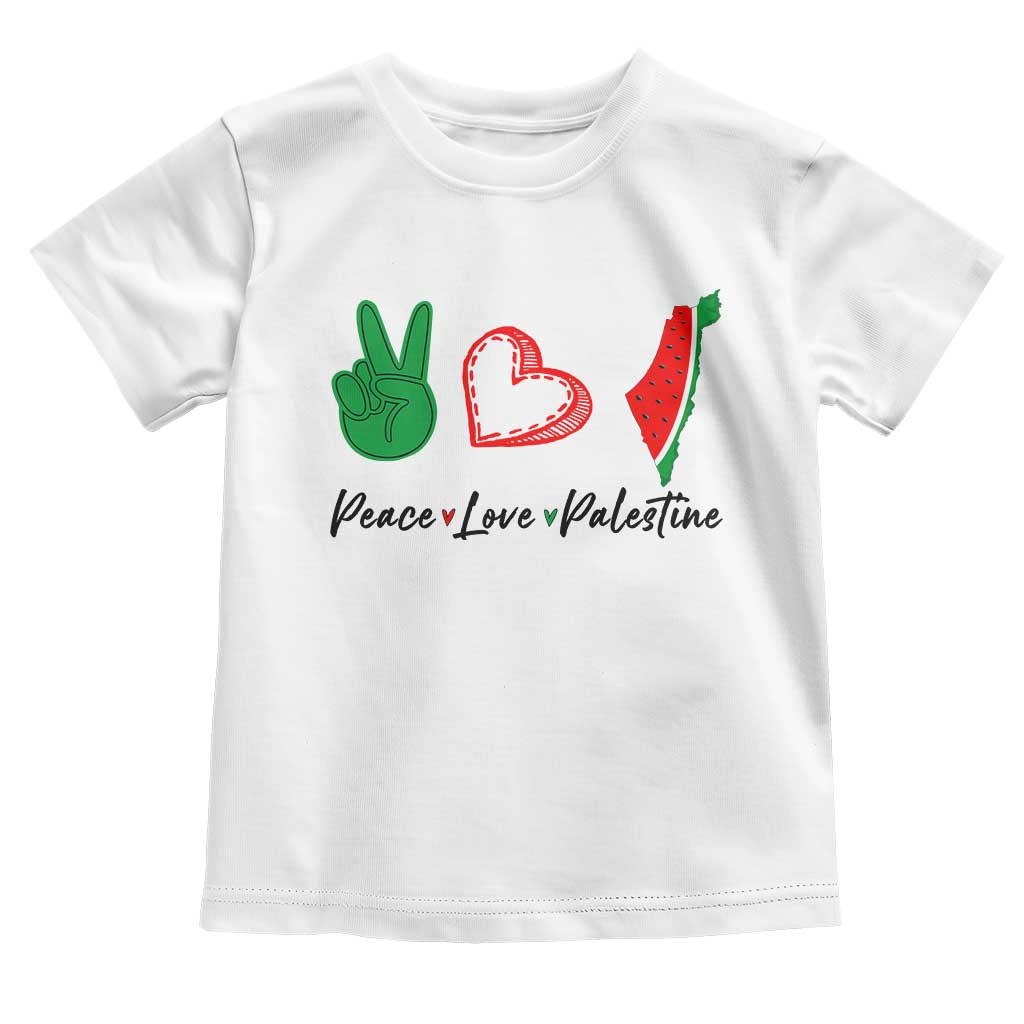 Peace Love Palestine Toddler T Shirt Gaza Palestinian Flag - Wonder Print Shop