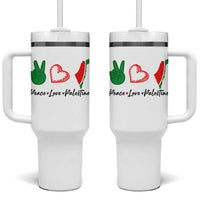 Peace Love Palestine Tumbler With Handle Gaza Palestinian Flag - Wonder Print Shop