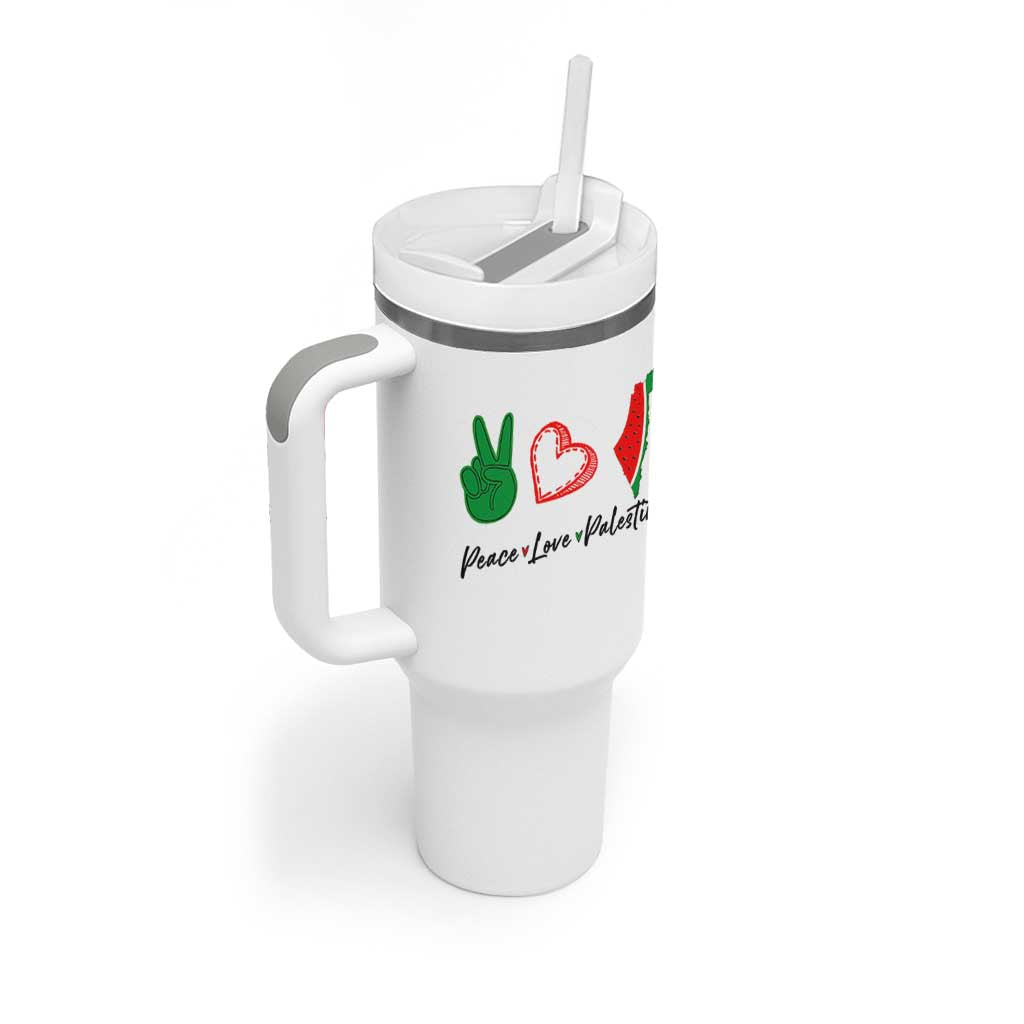 Peace Love Palestine Tumbler With Handle Gaza Palestinian Flag - Wonder Print Shop