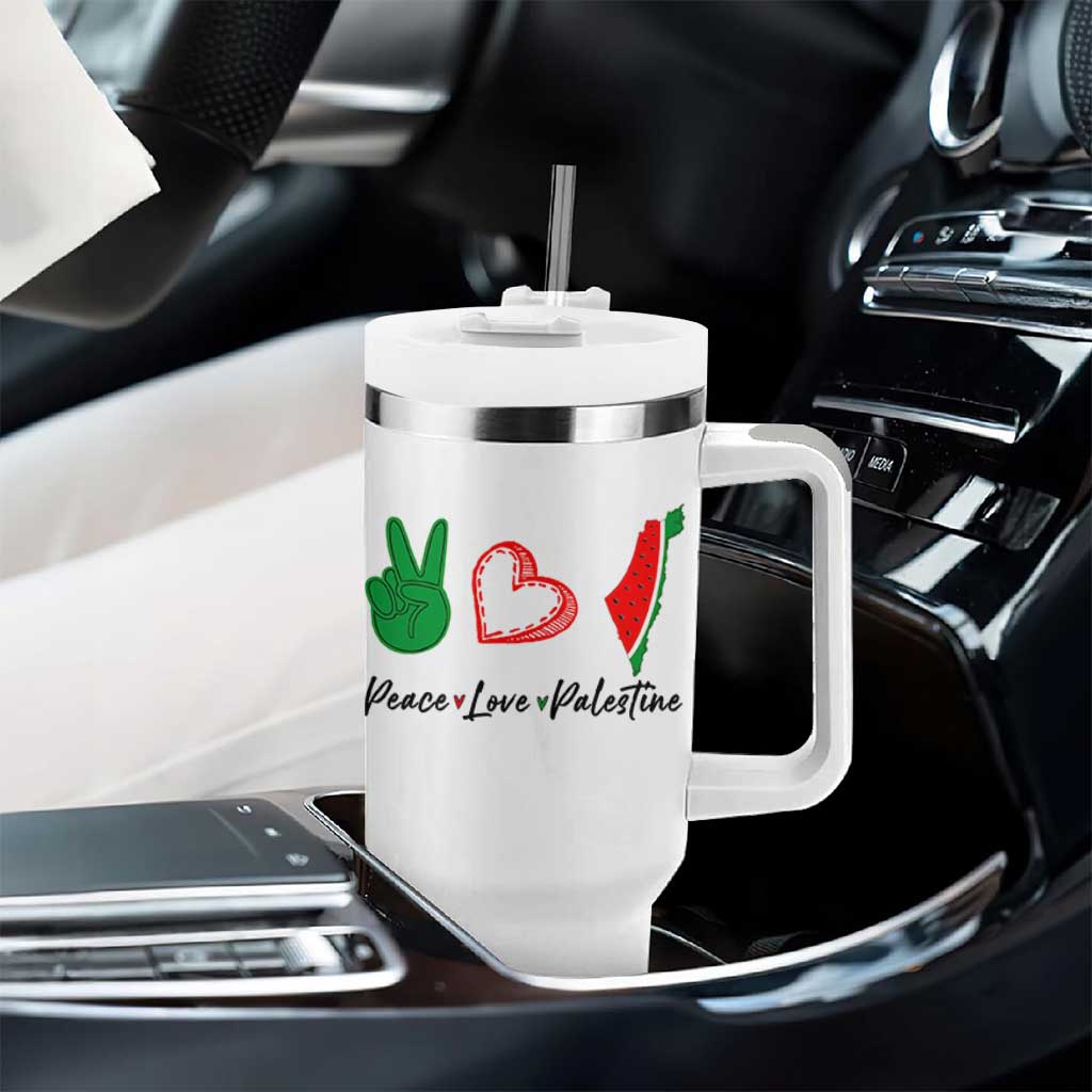 Peace Love Palestine Tumbler With Handle Gaza Palestinian Flag - Wonder Print Shop