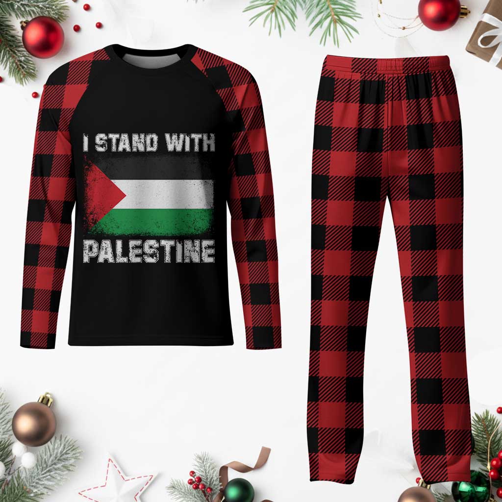 Stand With Palestine Plaid Pajama Set Gaza Palestinian Flag - Wonder Print Shop
