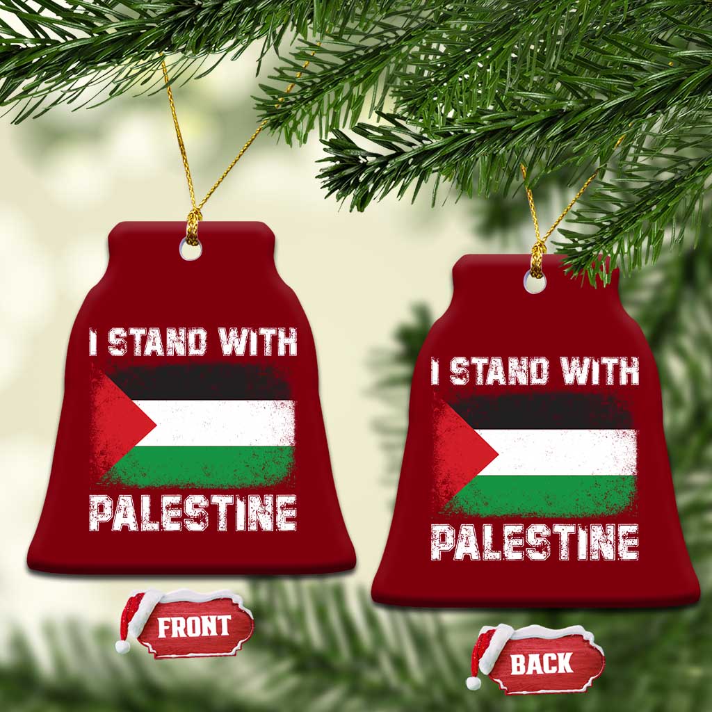 Stand With Palestine Ceramic Ornament Gaza Palestinian Flag - Wonder Print Shop