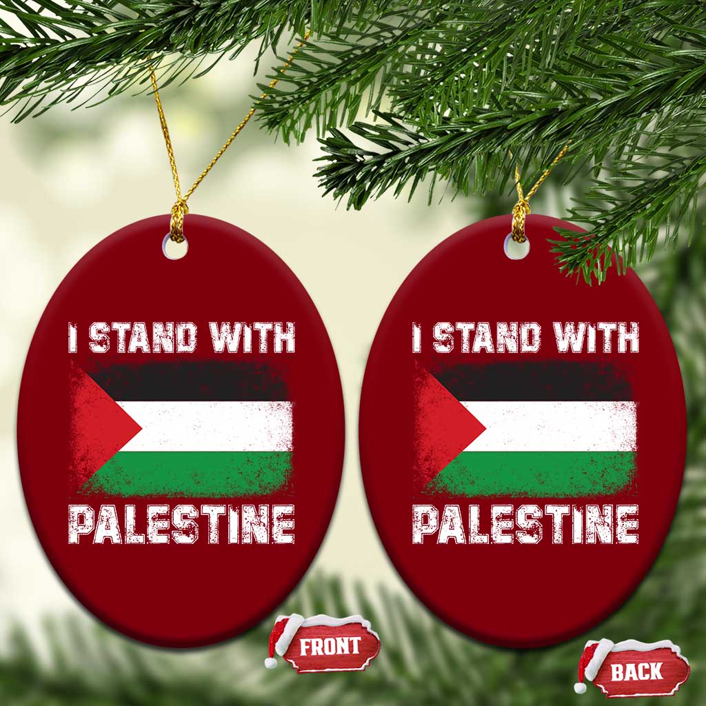 Stand With Palestine Ceramic Ornament Gaza Palestinian Flag - Wonder Print Shop
