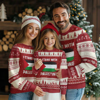 Stand With Palestine Ugly Christmas Sweater Gaza Palestinian Flag - Wonder Print Shop