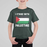 Stand With Palestine T Shirt For Kid Gaza Palestinian Flag - Wonder Print Shop