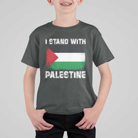 Stand With Palestine T Shirt For Kid Gaza Palestinian Flag - Wonder Print Shop