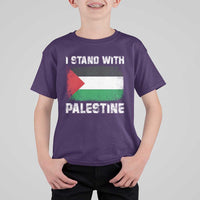 Stand With Palestine T Shirt For Kid Gaza Palestinian Flag - Wonder Print Shop