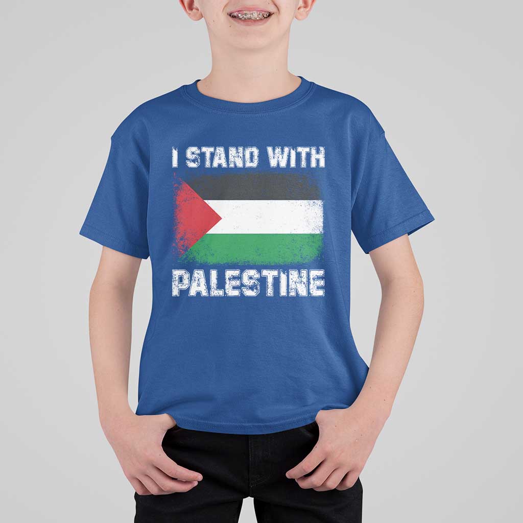 Stand With Palestine T Shirt For Kid Gaza Palestinian Flag - Wonder Print Shop
