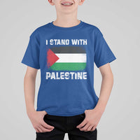 Stand With Palestine T Shirt For Kid Gaza Palestinian Flag - Wonder Print Shop