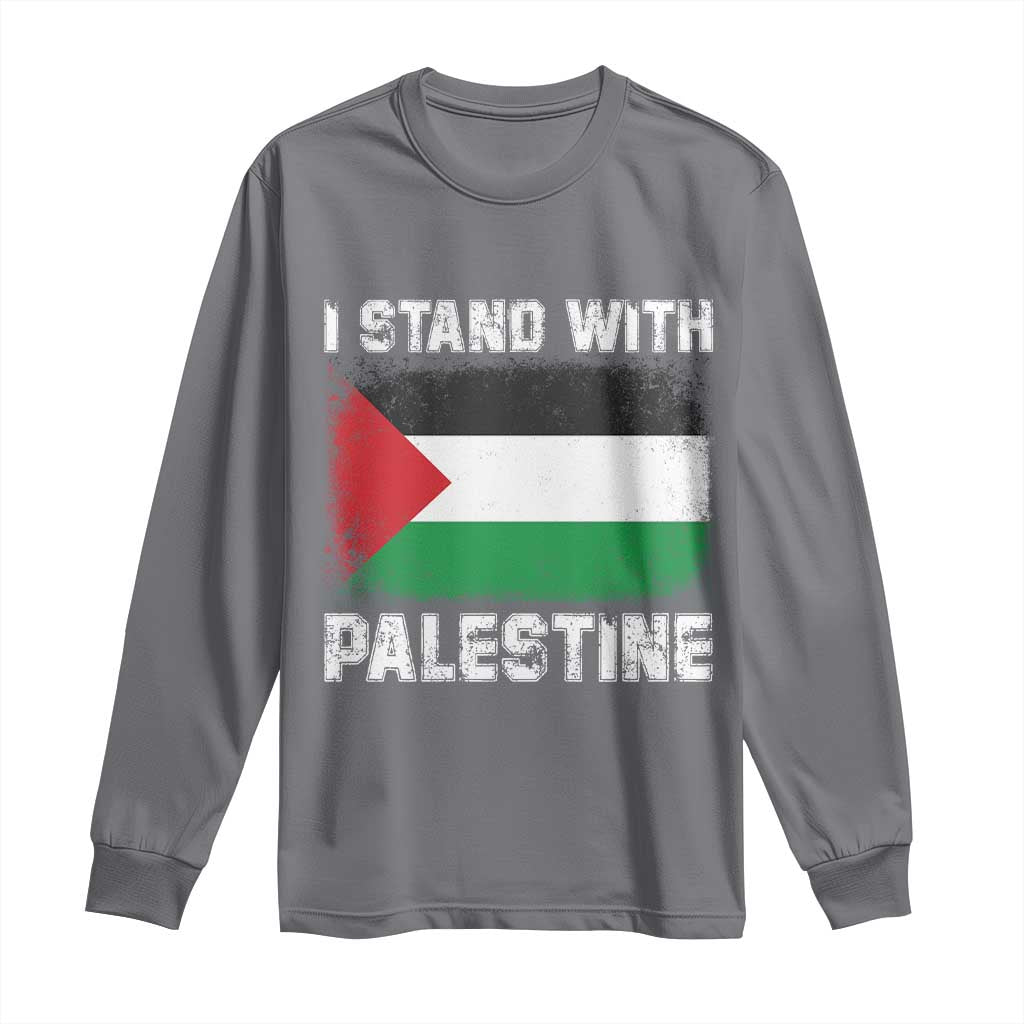 Stand With Palestine Long Sleeve Shirt Gaza Palestinian Flag - Wonder Print Shop