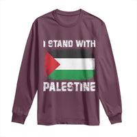 Stand With Palestine Long Sleeve Shirt Gaza Palestinian Flag - Wonder Print Shop