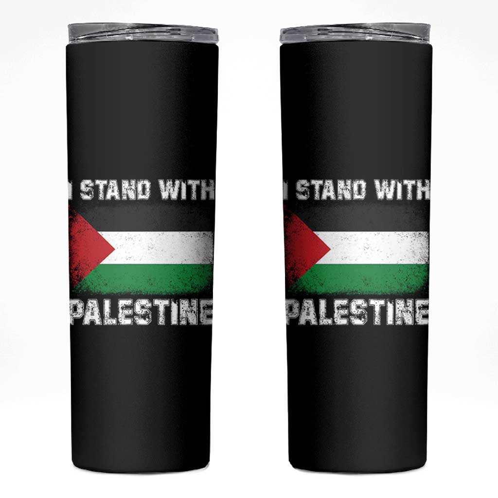 Stand With Palestine Skinny Tumbler Gaza Palestinian Flag - Wonder Print Shop