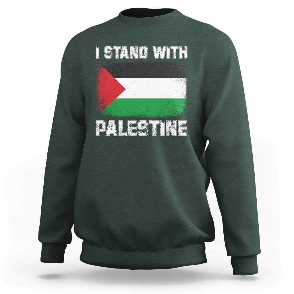 Stand With Palestine Sweatshirt Gaza Palestinian Flag - Wonder Print Shop