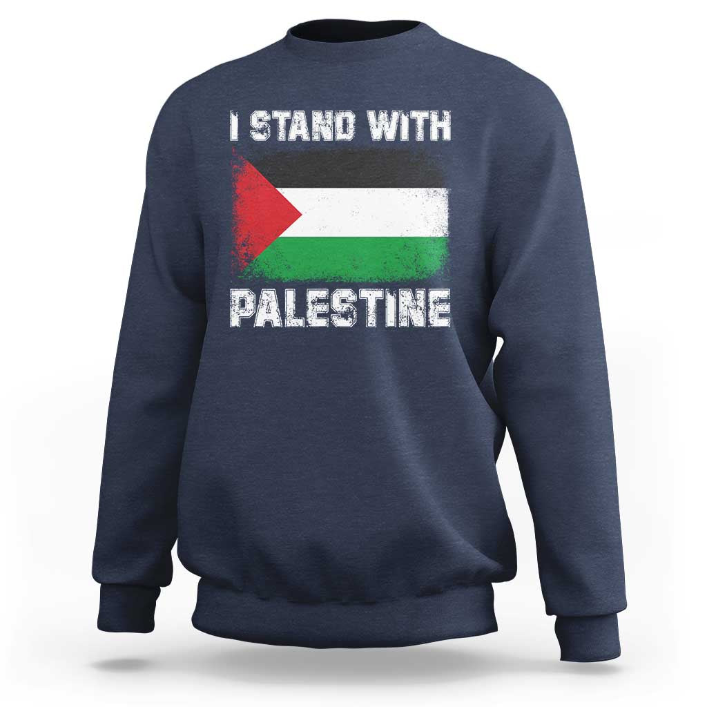 Stand With Palestine Sweatshirt Gaza Palestinian Flag - Wonder Print Shop