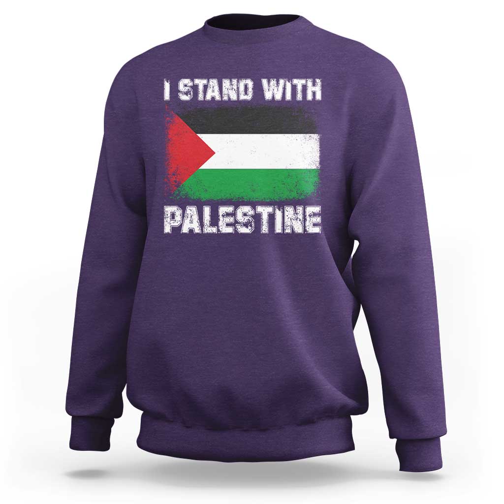 Stand With Palestine Sweatshirt Gaza Palestinian Flag - Wonder Print Shop