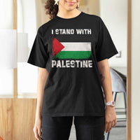 Stand With Palestine T Shirt For Women Gaza Palestinian Flag - Wonder Print Shop