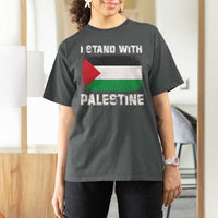 Stand With Palestine T Shirt For Women Gaza Palestinian Flag - Wonder Print Shop