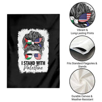 Stand With Palestine Garden Flag Messy Bun Gaza Palestinian Flag - Wonder Print Shop