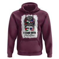 Stand With Palestine Hoodie Messy Bun Gaza Palestinian Flag - Wonder Print Shop