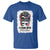 Stand With Palestine T Shirt Messy Bun Gaza Palestinian Flag - Wonder Print Shop