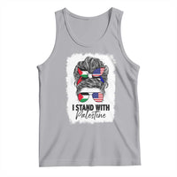 Stand With Palestine Tank Top Messy Bun Gaza Palestinian Flag - Wonder Print Shop