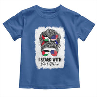 Stand With Palestine Toddler T Shirt Messy Bun Gaza Palestinian Flag - Wonder Print Shop