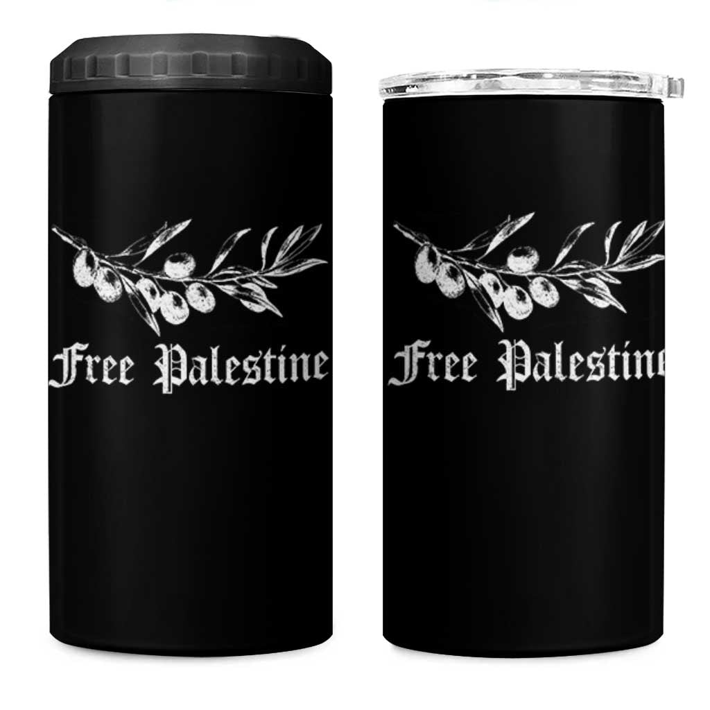 Free Palestine 4 in 1 Can Cooler Tumbler Palestinian Olives Fruits - Wonder Print Shop