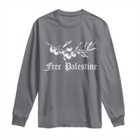 Free Palestine Long Sleeve Shirt Palestinian Olives Fruits - Wonder Print Shop