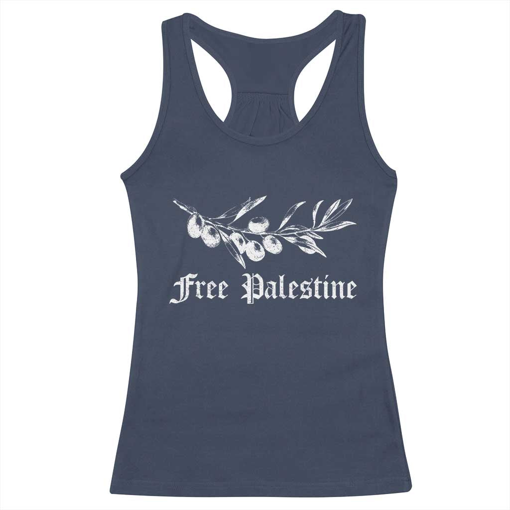 Free Palestine Racerback Tank Top Palestinian Olives Fruits - Wonder Print Shop