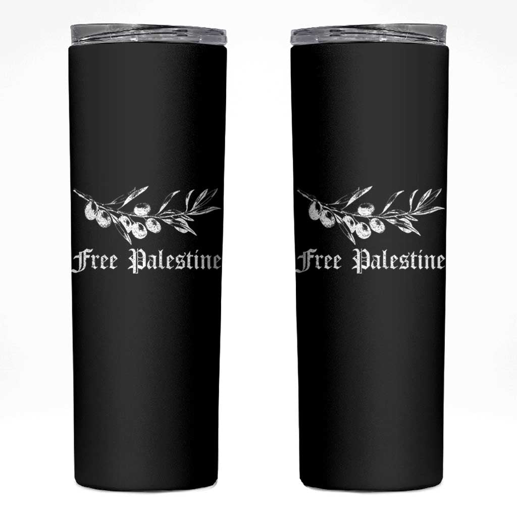 Free Palestine Skinny Tumbler Palestinian Olives Fruits - Wonder Print Shop