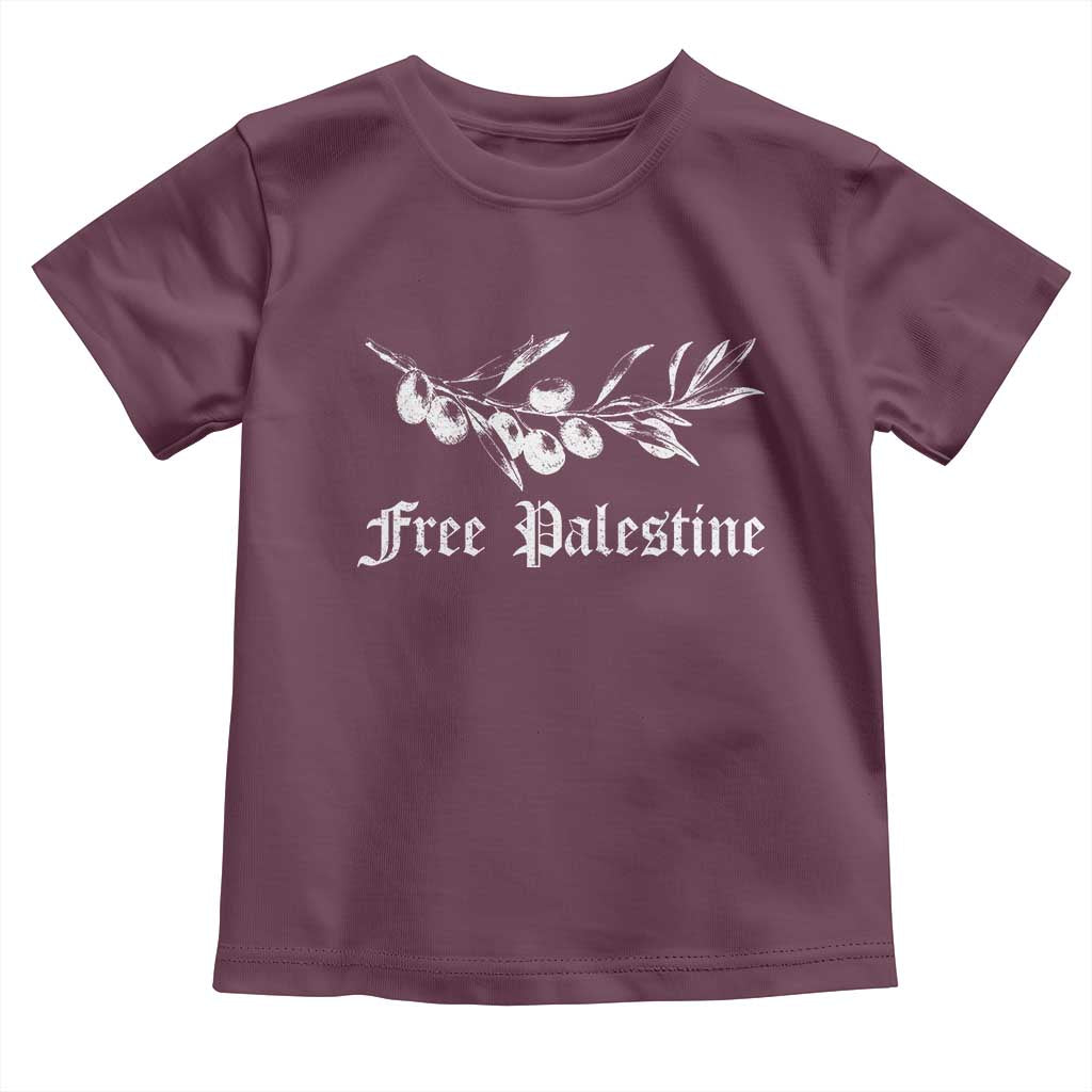 Free Palestine Toddler T Shirt Palestinian Olives Fruits - Wonder Print Shop