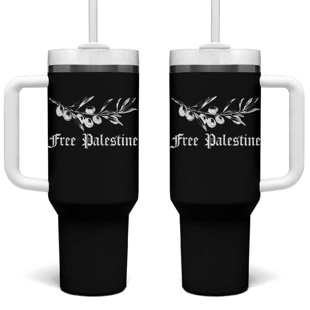 Free Palestine Tumbler With Handle Palestinian Olives Fruits - Wonder Print Shop