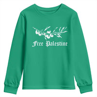 Free Palestine Youth Sweatshirt Palestinian Olives Fruits - Wonder Print Shop