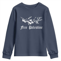 Free Palestine Youth Sweatshirt Palestinian Olives Fruits - Wonder Print Shop