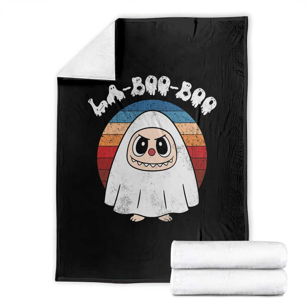 Cute Ghost Halloween Costume Throw Blanket Retro Spooky Trending Cartoon La Boo Boo - Wonder Print Shop