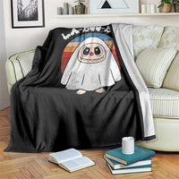Cute Ghost Halloween Costume Throw Blanket Retro Spooky Trending Cartoon La Boo Boo - Wonder Print Shop