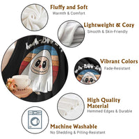 Cute Ghost Halloween Costume Throw Blanket Retro Spooky Trending Cartoon La Boo Boo - Wonder Print Shop